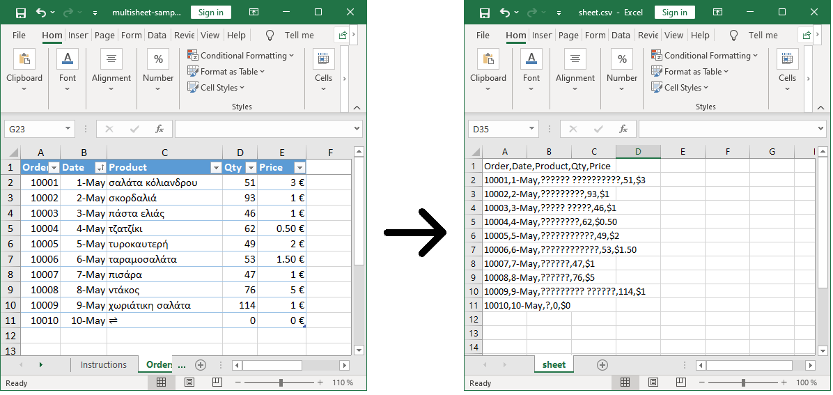 Excel to CSV unicode issue