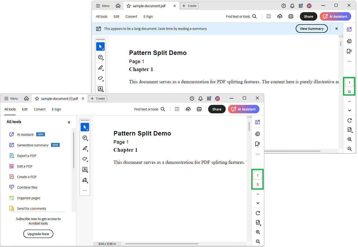 Merge splitted PDF output