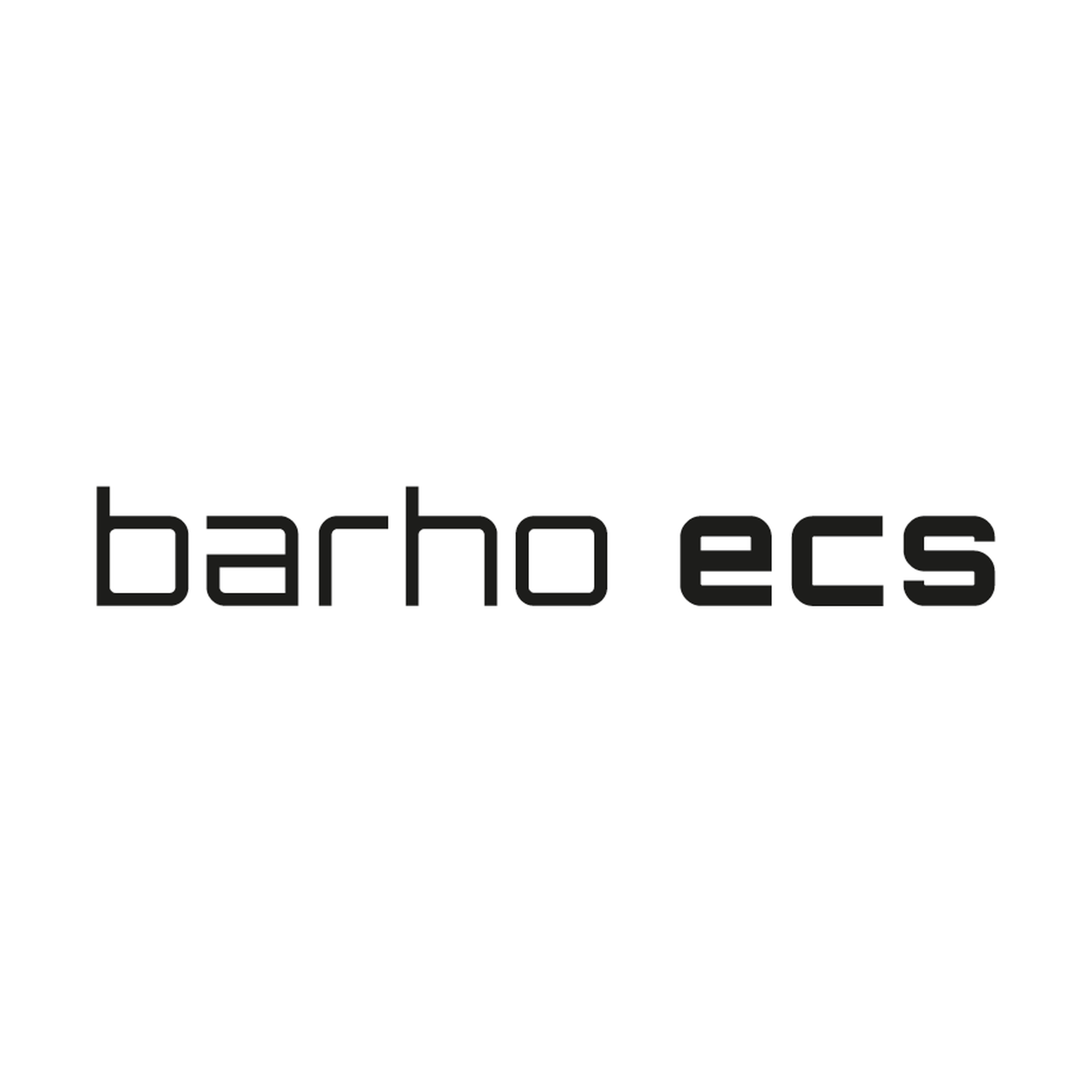 Textlogo mit der Aufschrift "barho ecs" in einer modernen, minimalistischen Schriftart auf weißem Hintergrund.