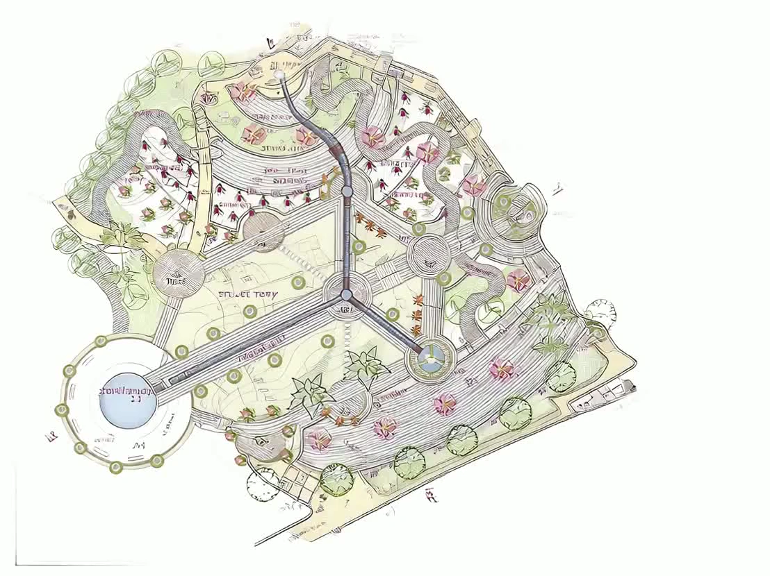 Professional landscape architecture blueprint