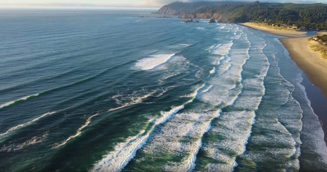 Waves along the beach
