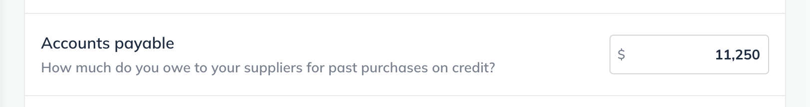Image: initial balances page accounts payable