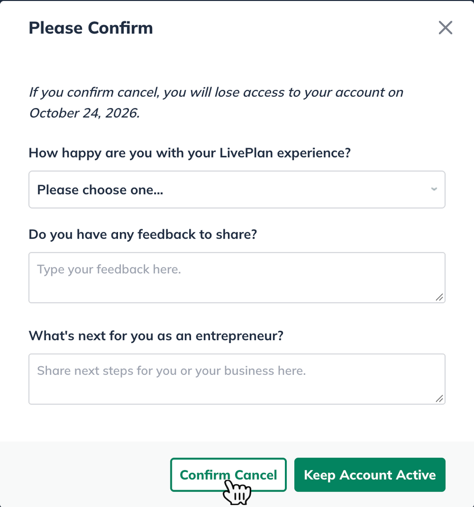 Image: confirm cancel