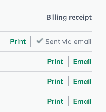 Image: receipt sent via email in detail