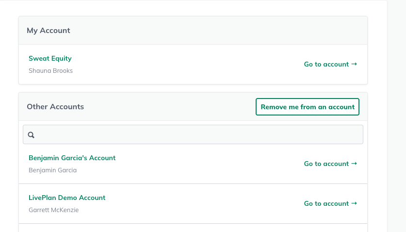 Image: account selection screen