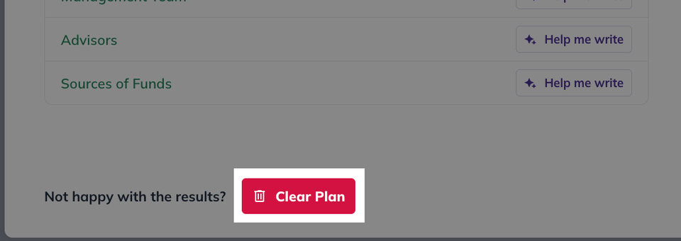 NPE - Plan Import Clear Plan