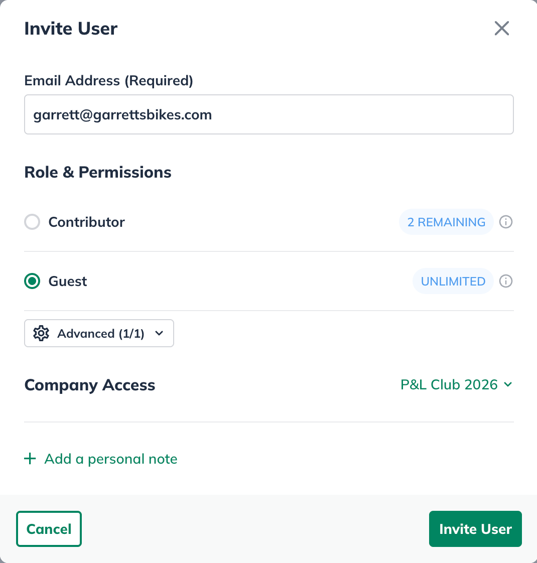 invite guest option
