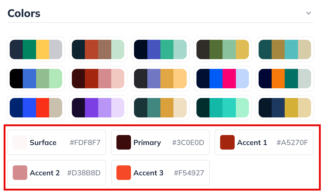 custom colors area plan