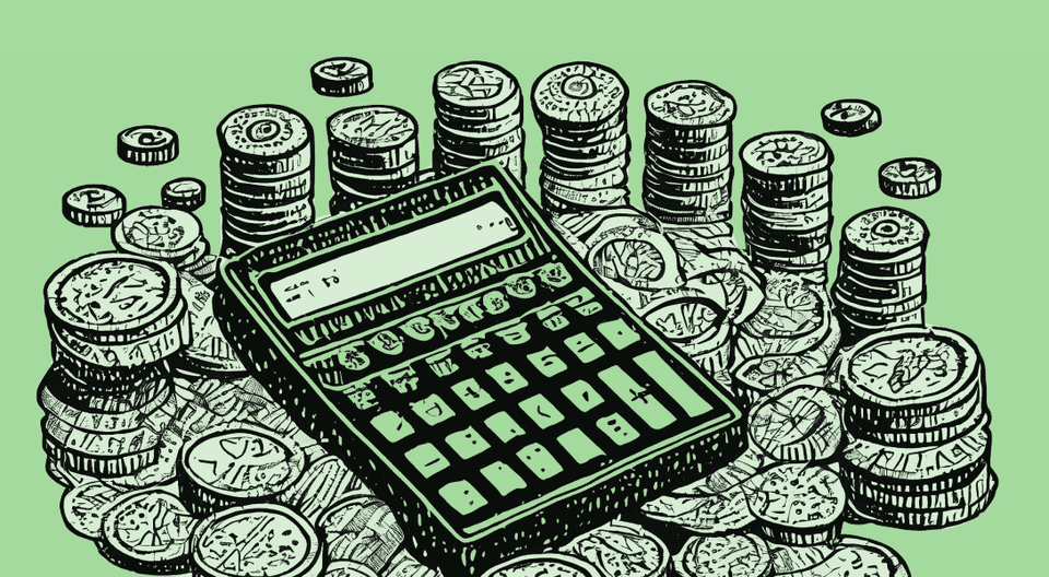 Calculator on coins