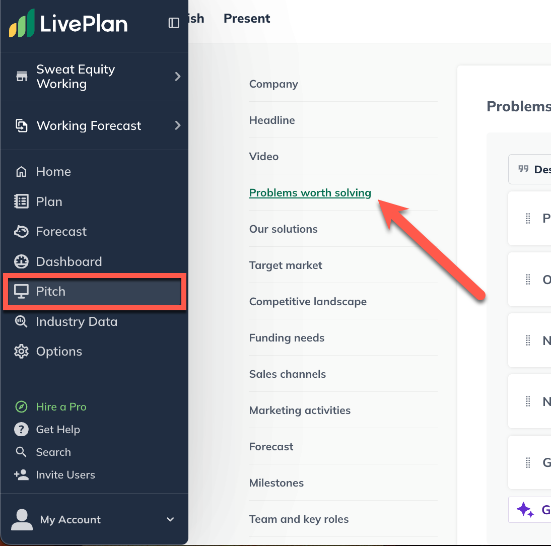 pitch problem solving select prim nav