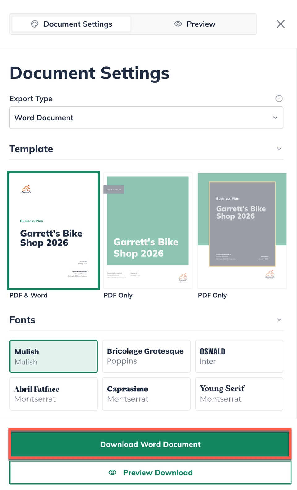 npx download word document