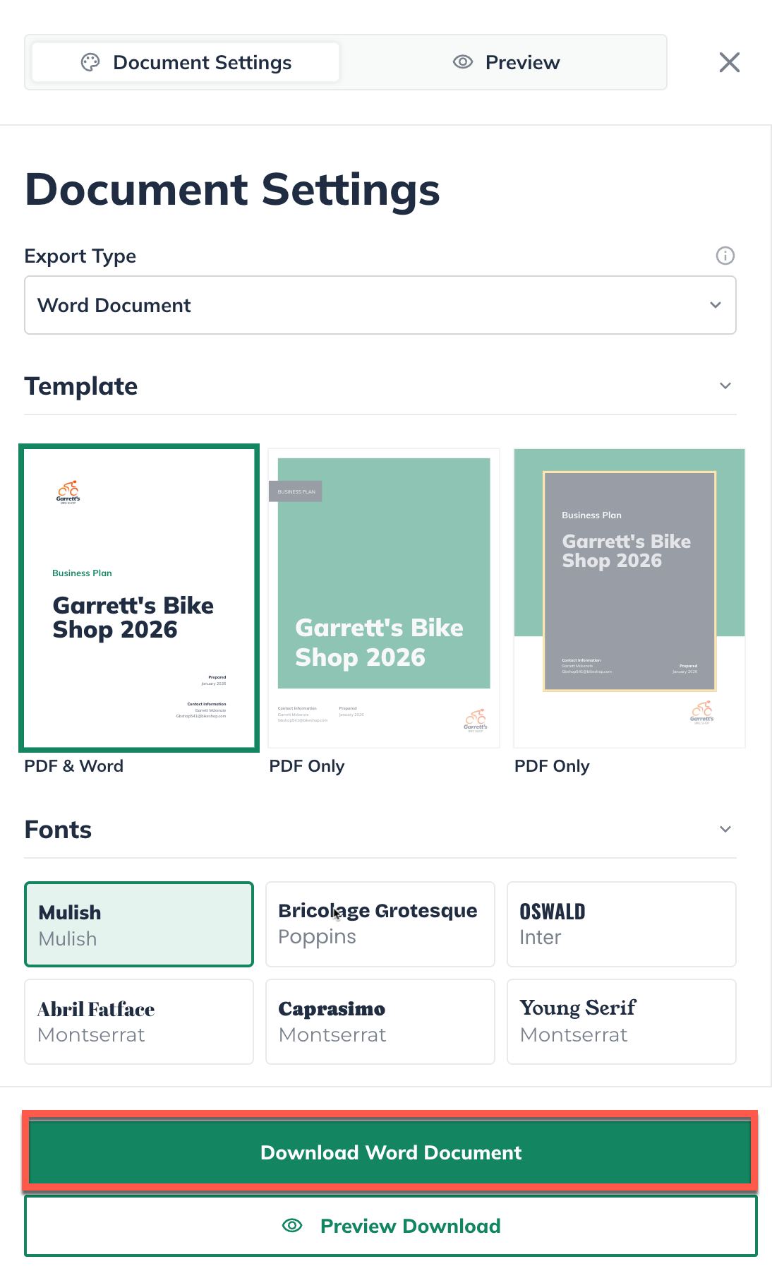 npx download word document