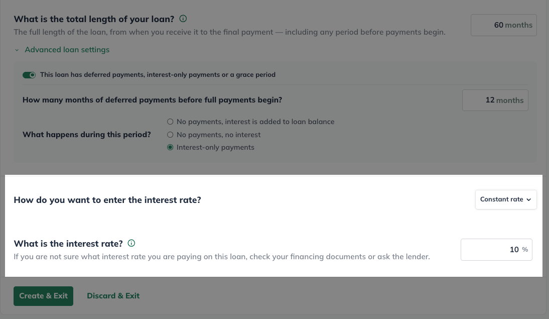 Interest Only Payments interest rate