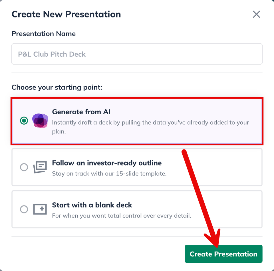 generate from ai create presentation