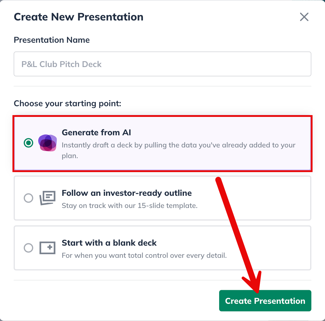 generate from ai create presentation