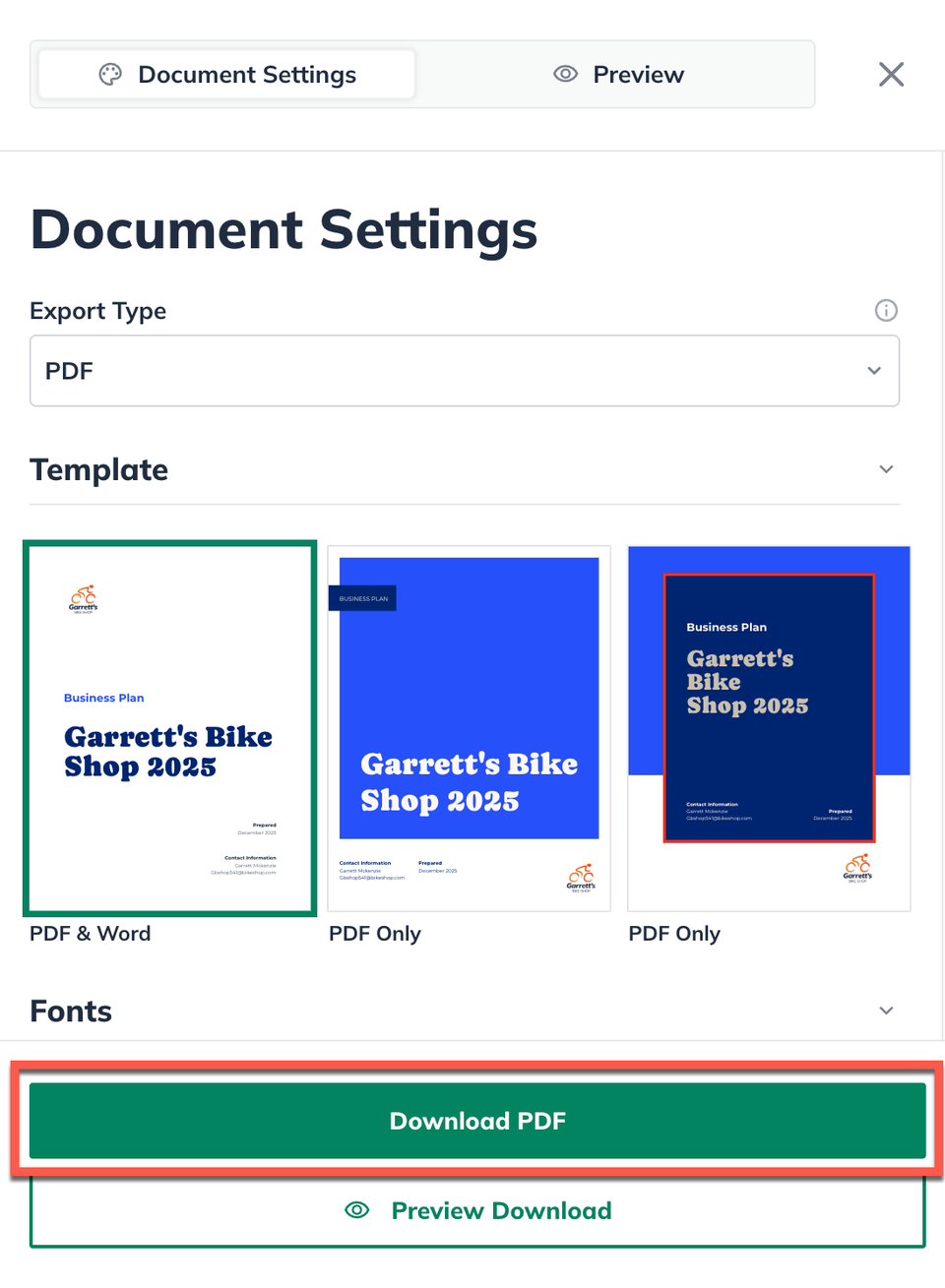 npx download PDF