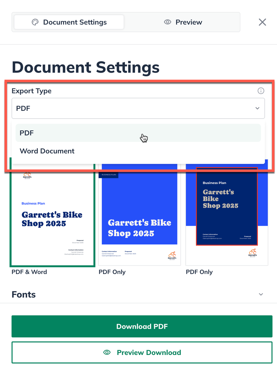 npx export type PDF