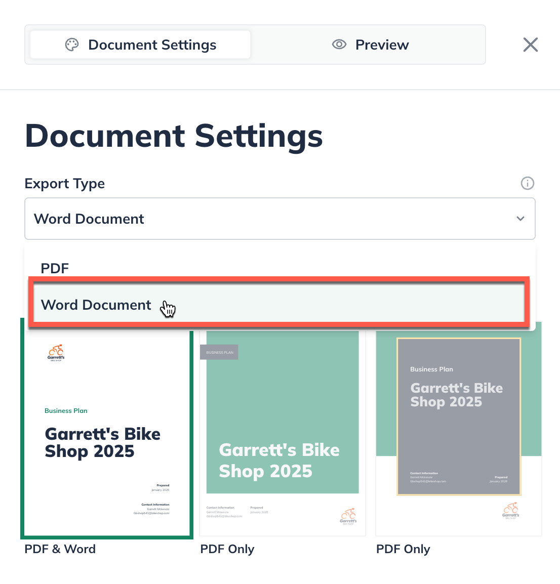 npx word select drop down