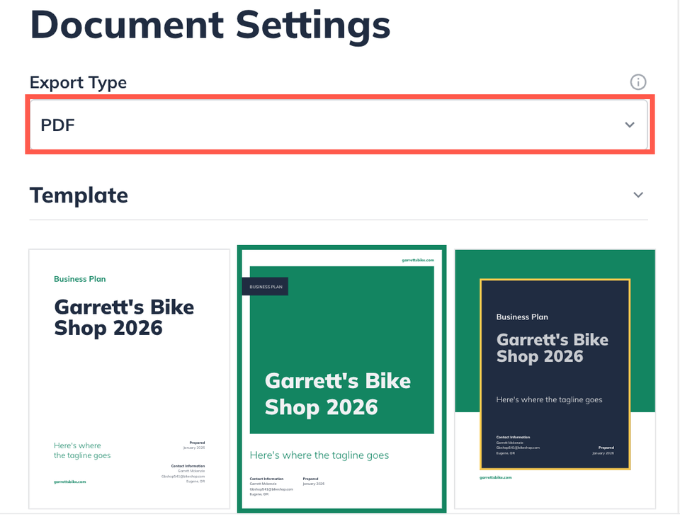 npx pdf export options