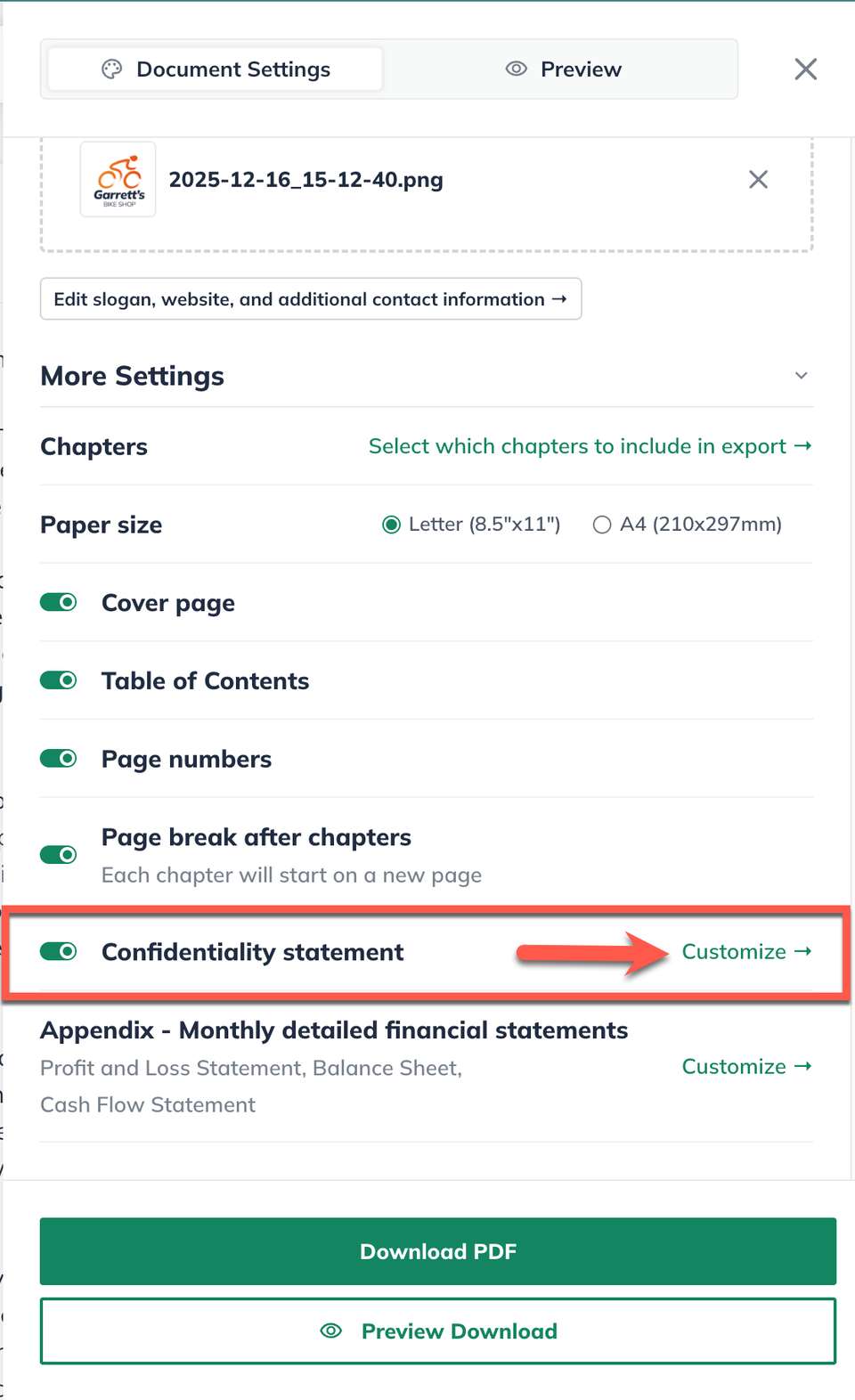npx conf statement customize