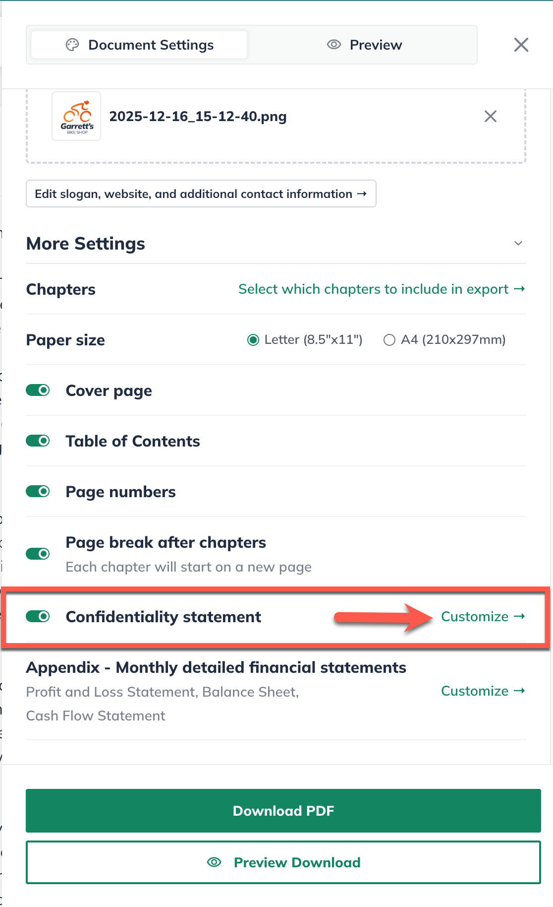 npx conf statement customize