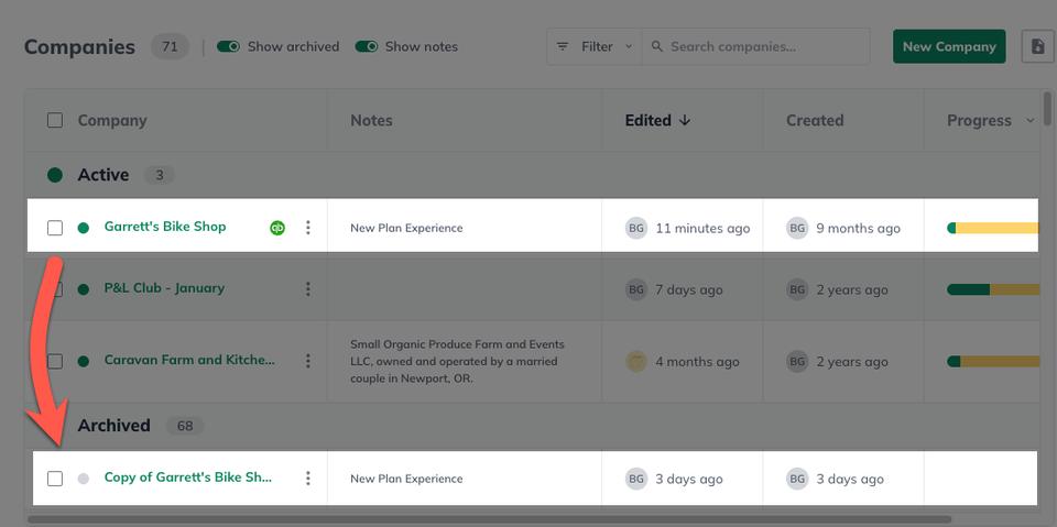 Company management SD change backup copy
