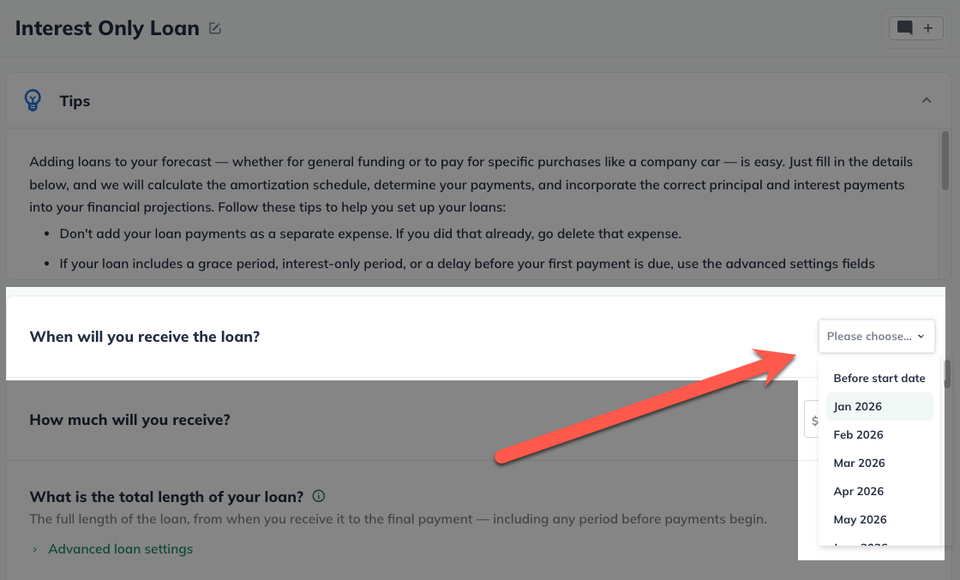 Loan select date
