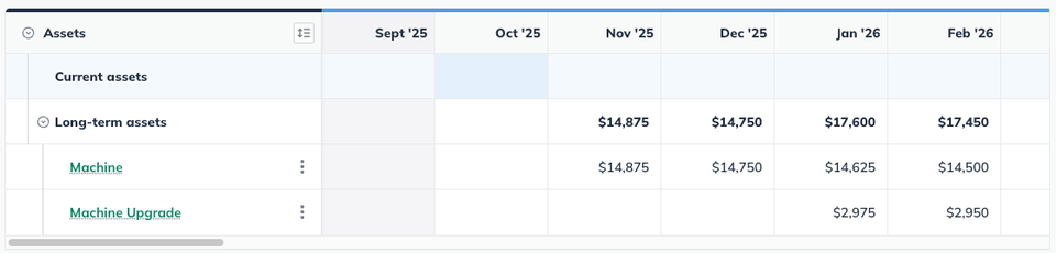 Asset page details