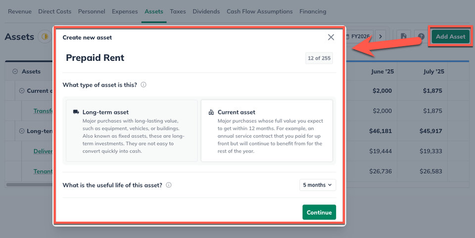 Prepaid Rent Current Asset