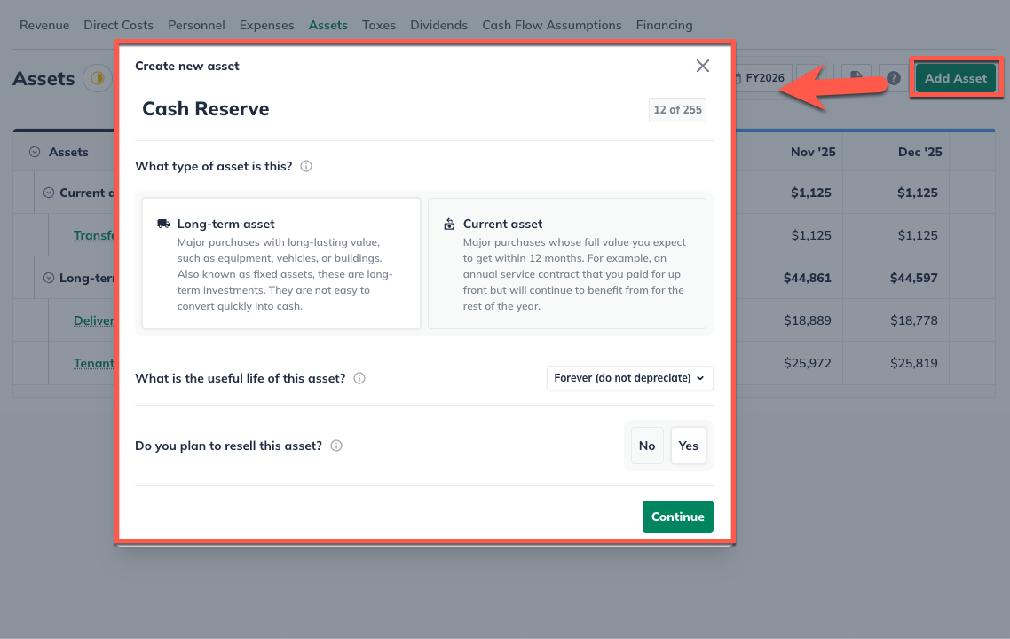 Cash Reserve name Cash Reserve name