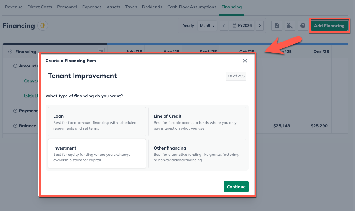 Add Fin tenant improvement