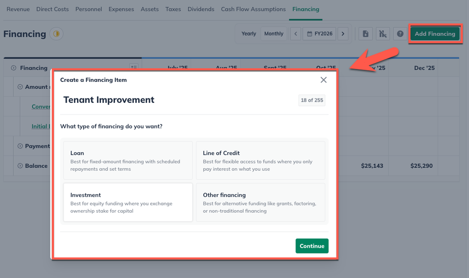 Add Fin tenant improvement