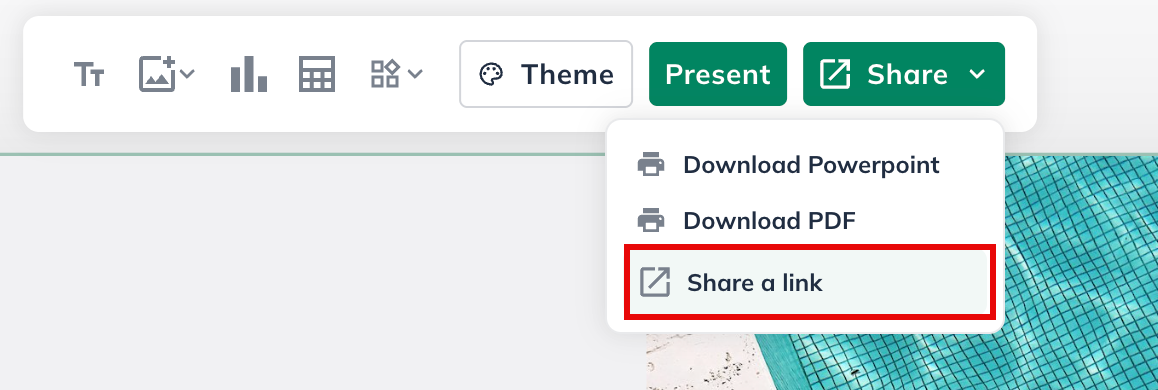 share link drop down