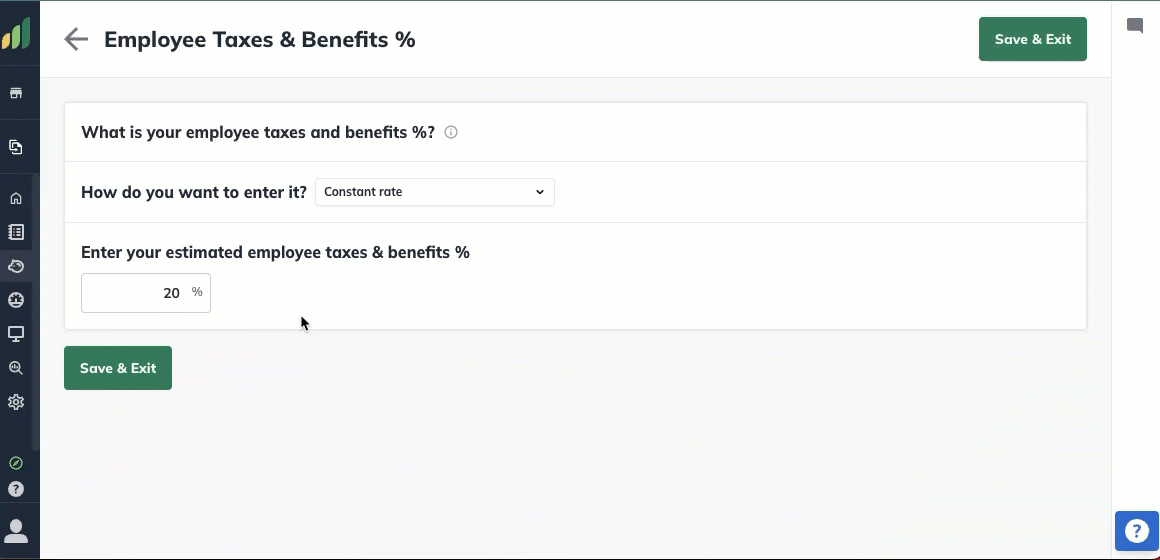 employee tax % constant vaot