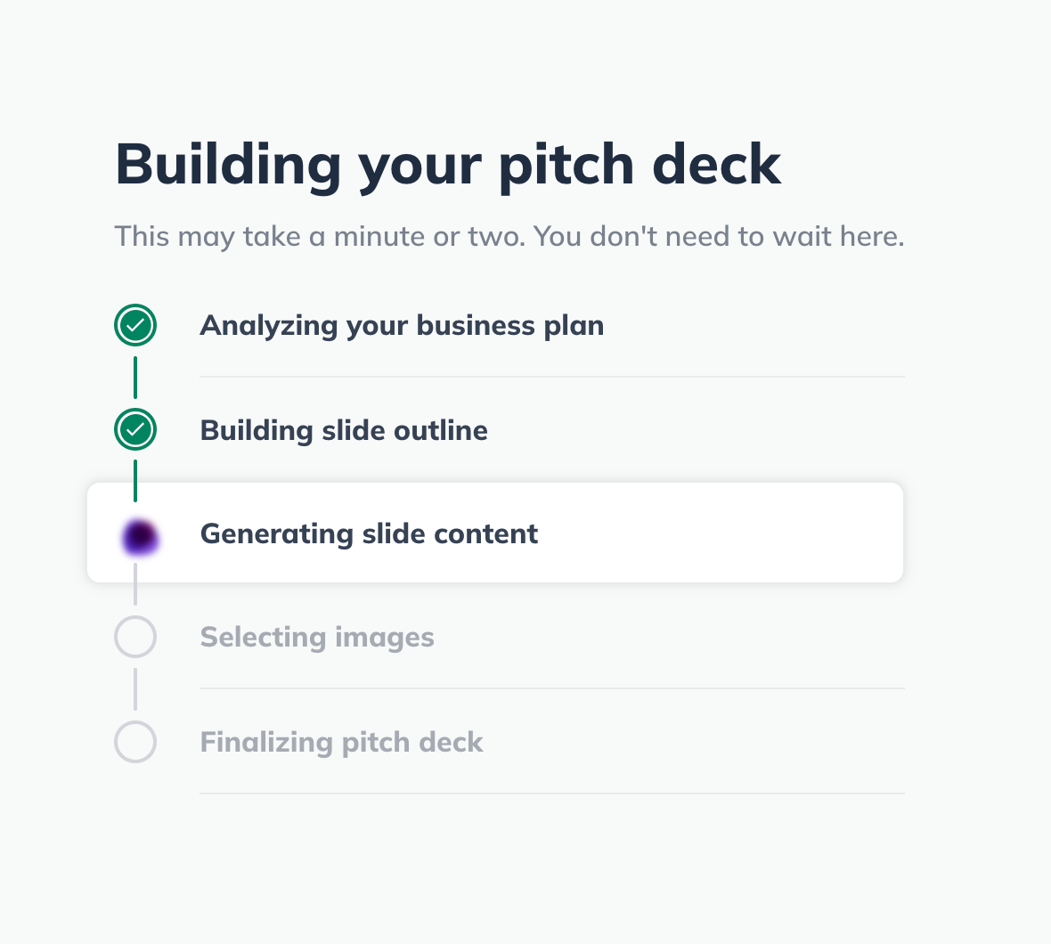 building pitch deck screen