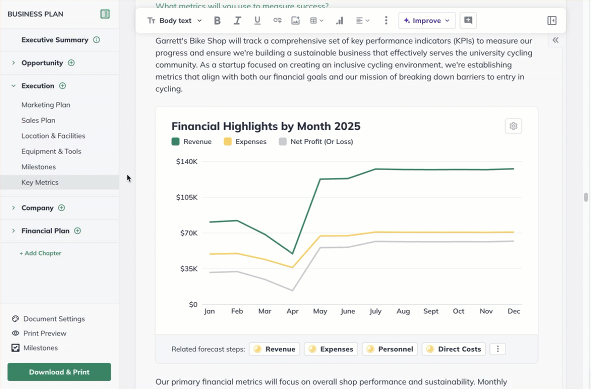 NUX - Select Embedded chart