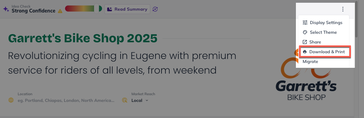 Idea Canvas - Export Download & Print