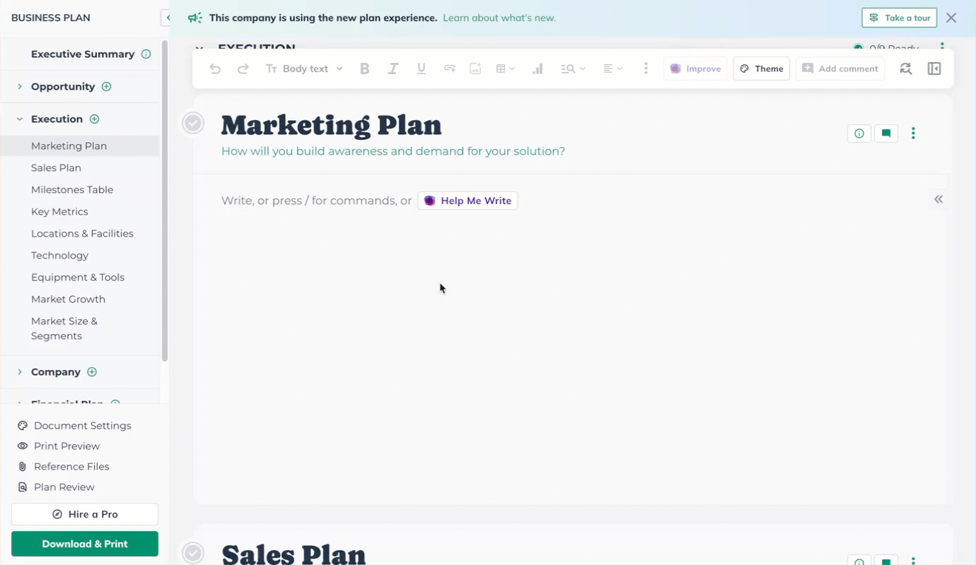 adding marketing research widgets plan