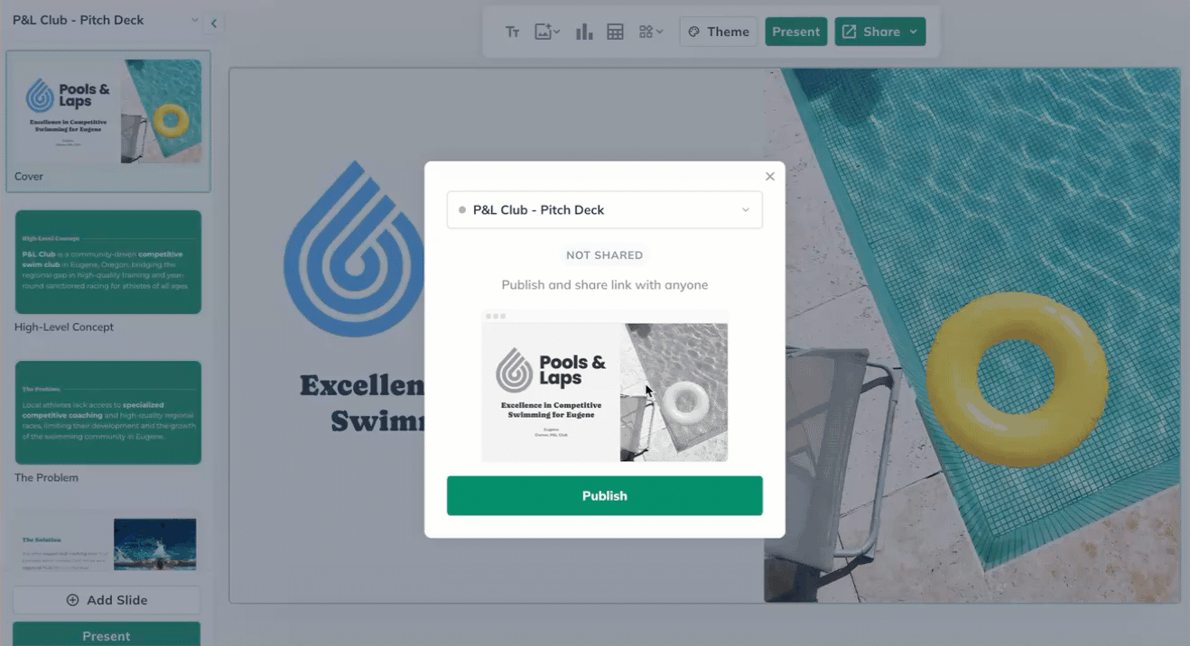 selecting pitch deck to share
