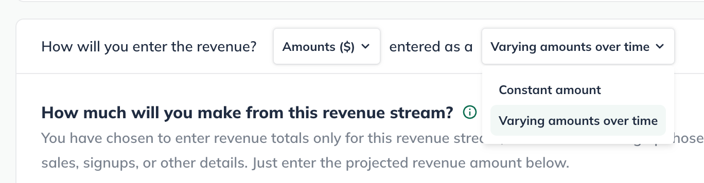 revenue as constant or varying amounts