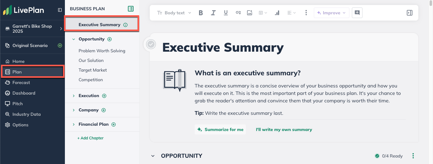 NUX - Plan Section ES Selected