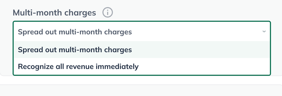 Image: company options menu multi month charges detail