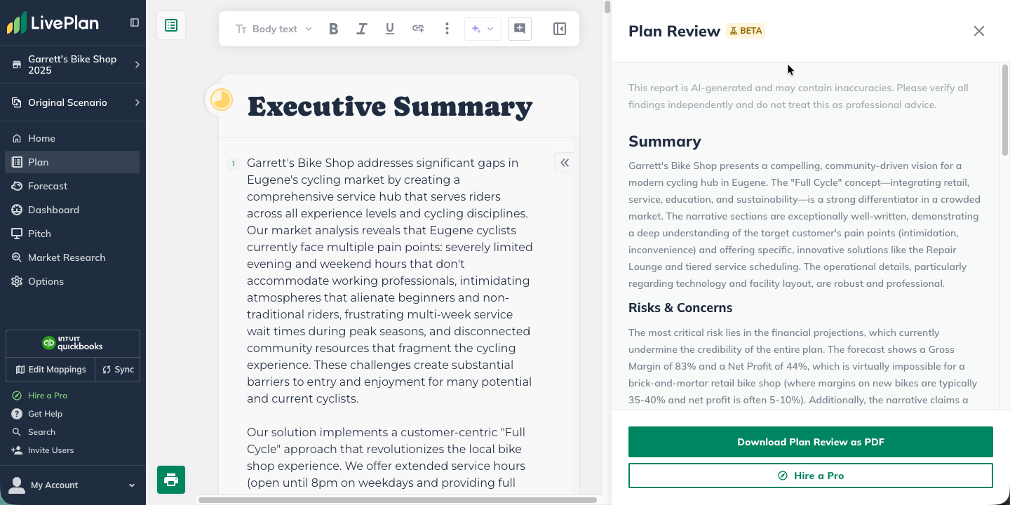 NUX Plan Section Completed Review