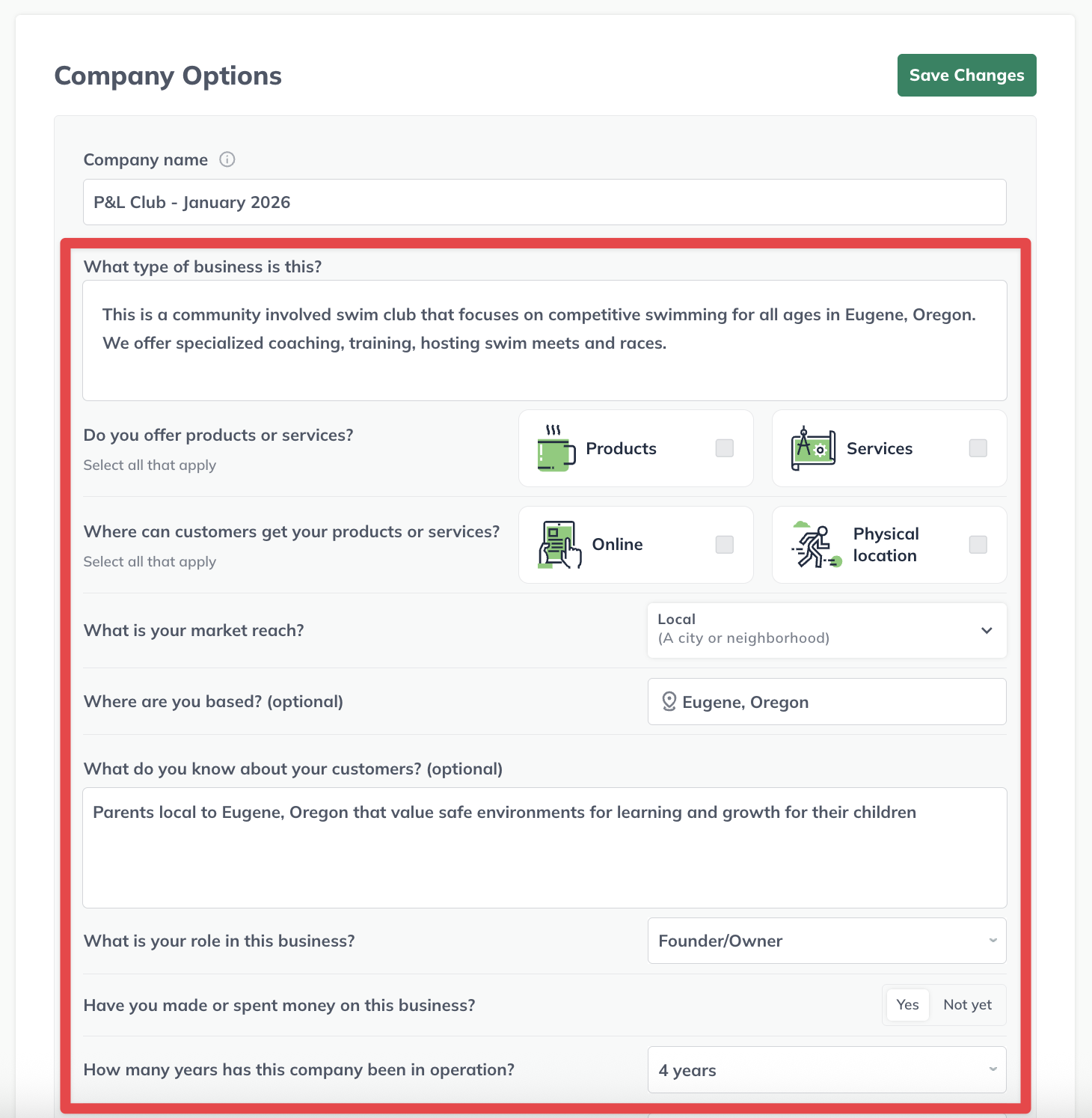 options-company-information