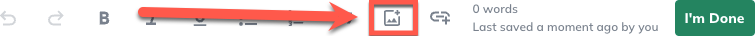 Image: Arrow Pointing to Add Image in topic editor detail