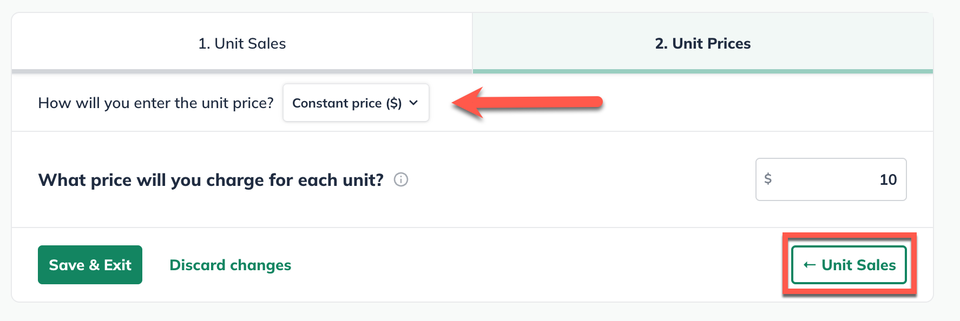 unit prices constant trinity editor
