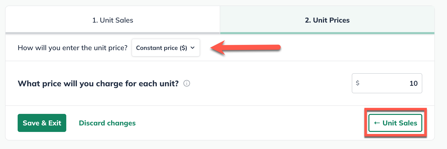 unit prices constant trinity editor