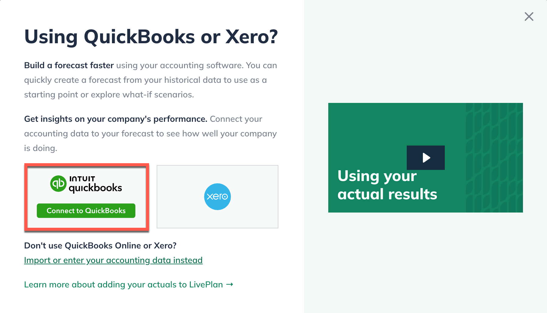 select qbo connection new company