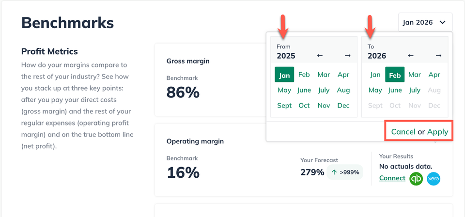 benchmarks change date
