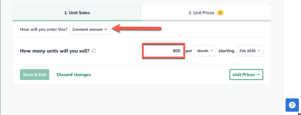 unit sales constant